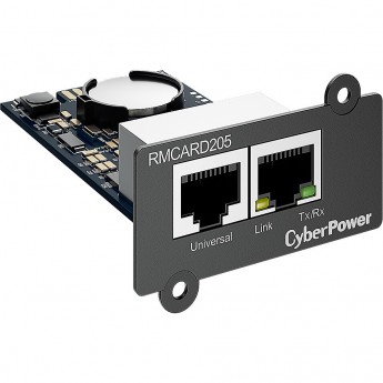 Карта удаленного управления CYBERPOWER для ИБП Remote management SNMP card for OL, OLS, PR, OR series UPSs, PowerPanel® Business Edition software, сompatible with ENVIROSENSOR, 0.15x0.15x0.07m., 0.2kg.