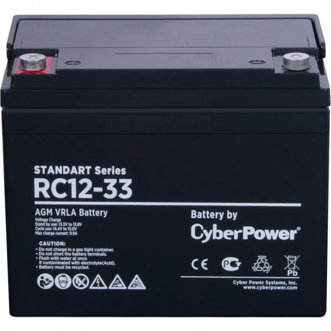 Аккумулятор CYBERPOWER RC12-33 (12V / 33Ah) RC 12-33 Аккумулятор CYBERPOWER RC12-33 (12V / 33Ah) RC 12-33